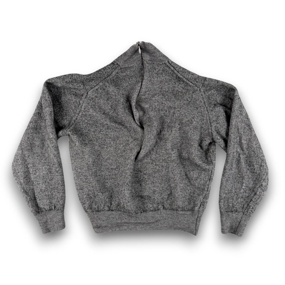John‎ Laing Sweater Womens L Gray Cashmere Silk Quarter Zip Mock Neck Scotland